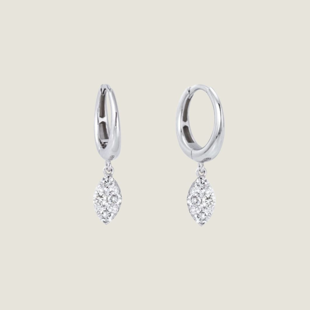 PENDIENTES ORO BLANCO DIAMANTES MARINA GARCÍA
